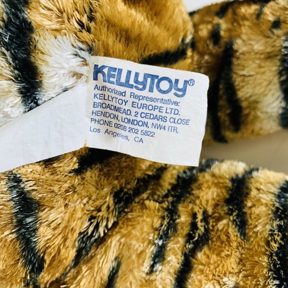 VTG Kellytoy Tiger Orange Striped Stuffed Animal 21” Plush Bow Tie Cuddle Toy - Picture 9 of 13